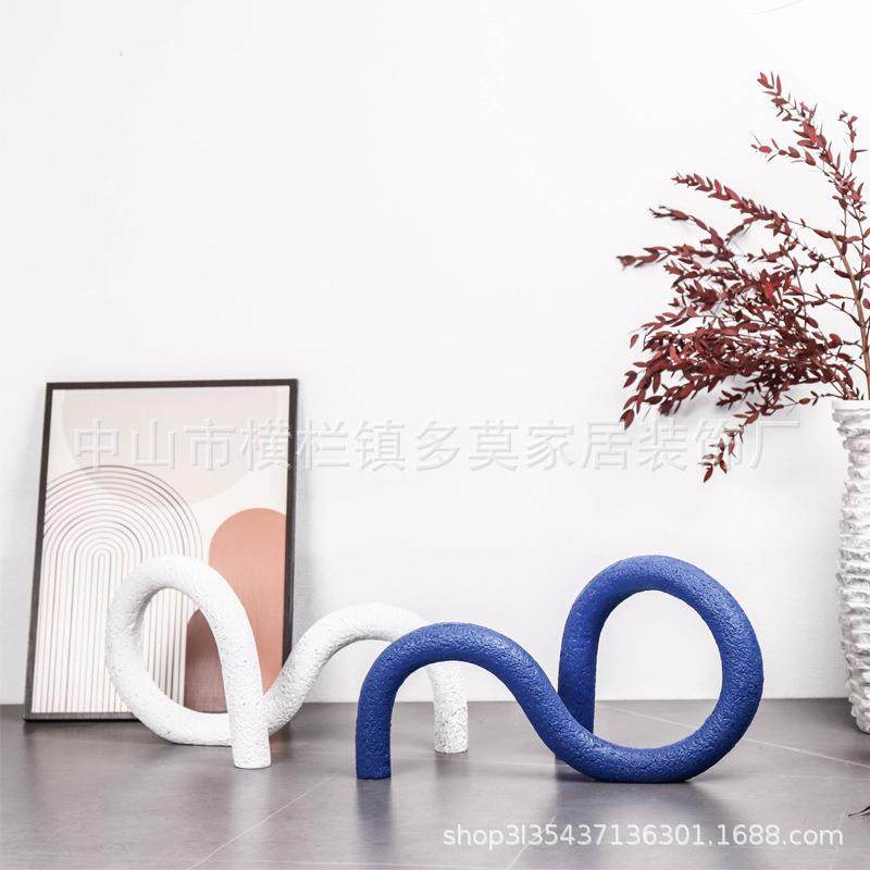 现代轻奢自由管型树脂创意摆件样板房玄关电视柜软装家居饰品,3C数码配件,USB灯,淘宝优惠券,粉丝福利购,淘宝优惠卷