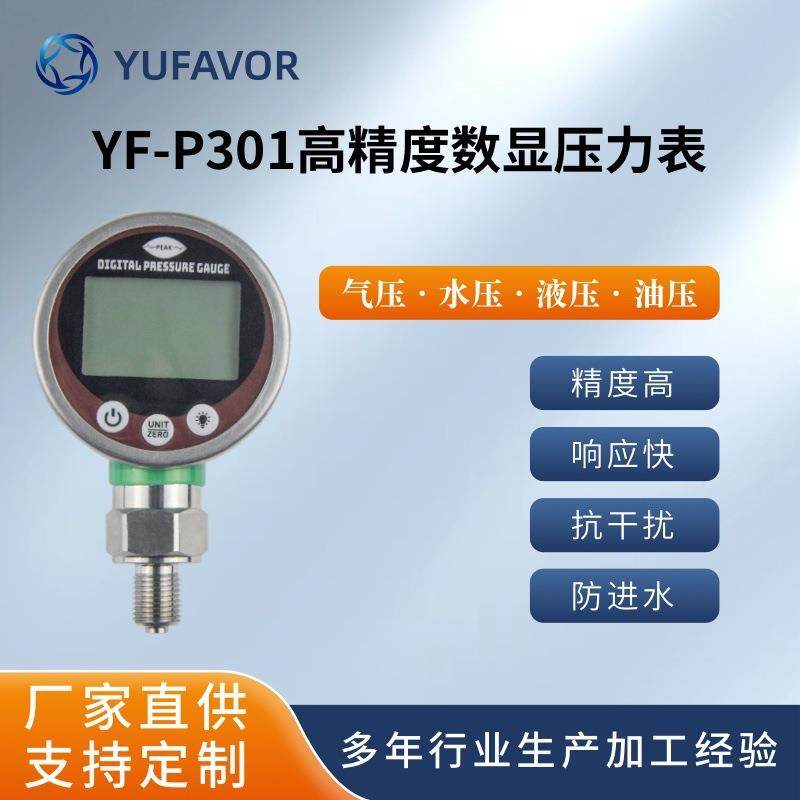 P301智能电子数显压力表高精度气压液压油水压仪表电池供电暖通