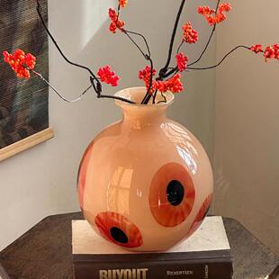 玉色向日葵玻璃花瓶 轻奢高品质客厅水养鲜花餐桌摆件 花器