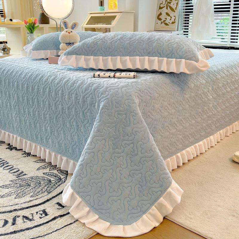 日韩跨境夹棉床盖加厚床单秋冬保暖床护垫榻榻米保护垫床垫铺底