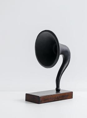 现代家居复古留声机摆件创意样板间售楼处客厅书房书柜酒柜装饰品