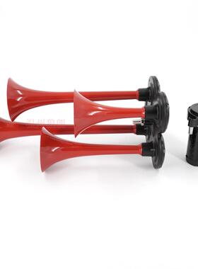 12V/24V汽车货车改装四管气喇叭 铝合金金属红外壳配黑色压缩电机