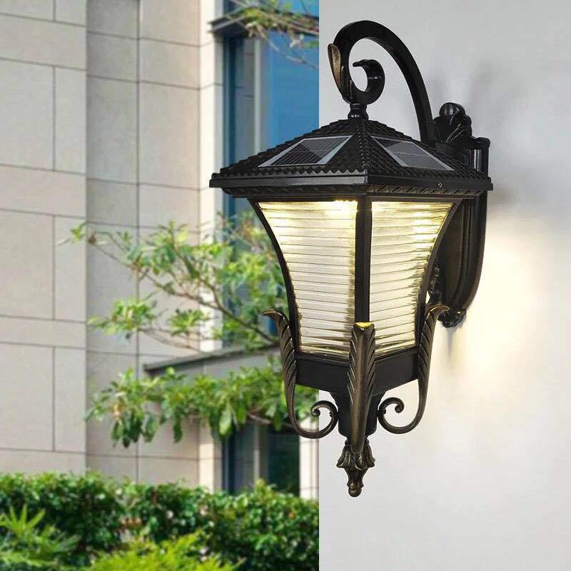 新中式户外壁灯防水庭院灯太阳能别墅外墙过道走廊楼梯露台阳台灯