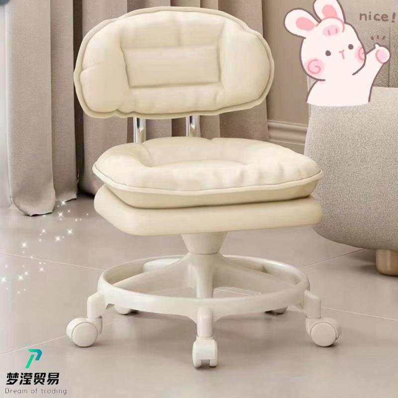 换轮凳客厅静音万向轮矮凳家用茶几小沙发凳子加厚可移动带靠背凳