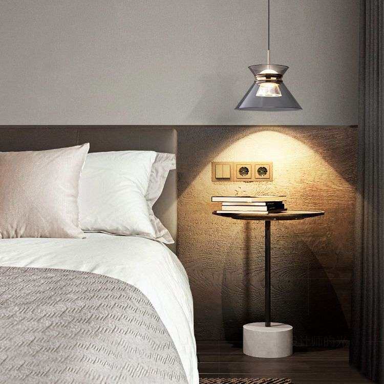 意式主卧床头小吊灯简约现代创意长线餐厅玻璃极简设计师卧室灯饰