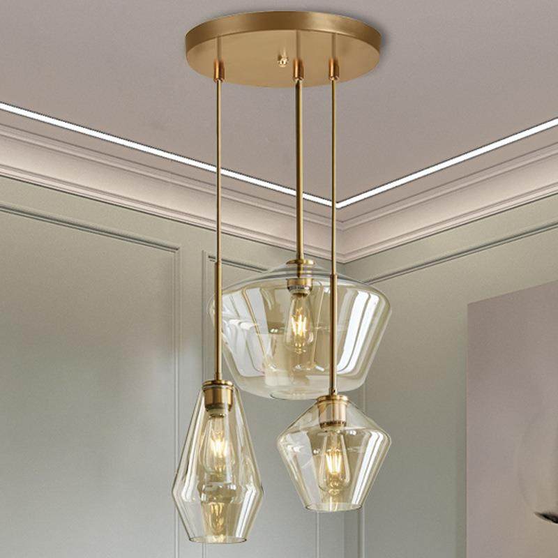 北欧现代简约金色电镀灯咖啡厅设计师创意吧台客厅灯餐厅玻璃吊灯,家装灯饰光源,智能吊灯,淘宝优惠券,粉丝福利购,淘宝优惠卷