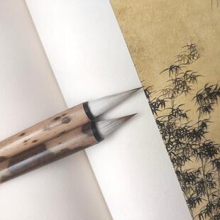 逸夫文化书法用品湘妃竹杆楷书隶书魏碑 狼毫羊毫毛笔