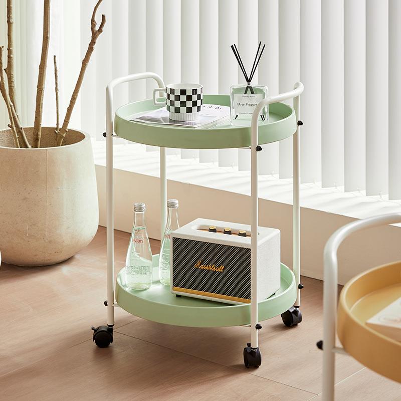 北欧沙发边几家用客厅奶油风小推车简约小户型茶几设计置物收纳架