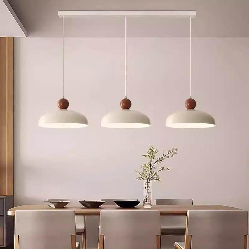 奶油风餐厅吊灯法式复古设计师艺术餐桌灯中古三头飞碟岛台吧台灯