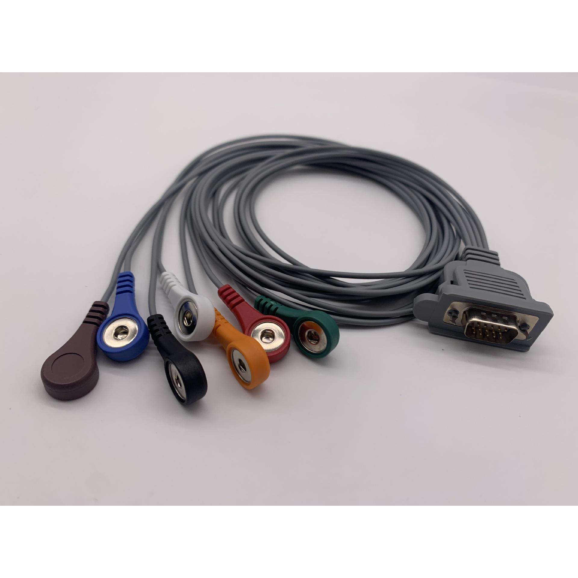 兼容迪姆DMS动态心电图导联线5导7导10导HDB15针心电导联线