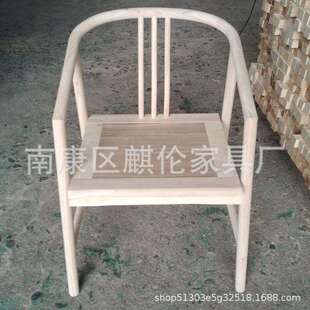 新中式实木茶台椅白胚椅子茶桌椅组合南康厂家主人椅白茬