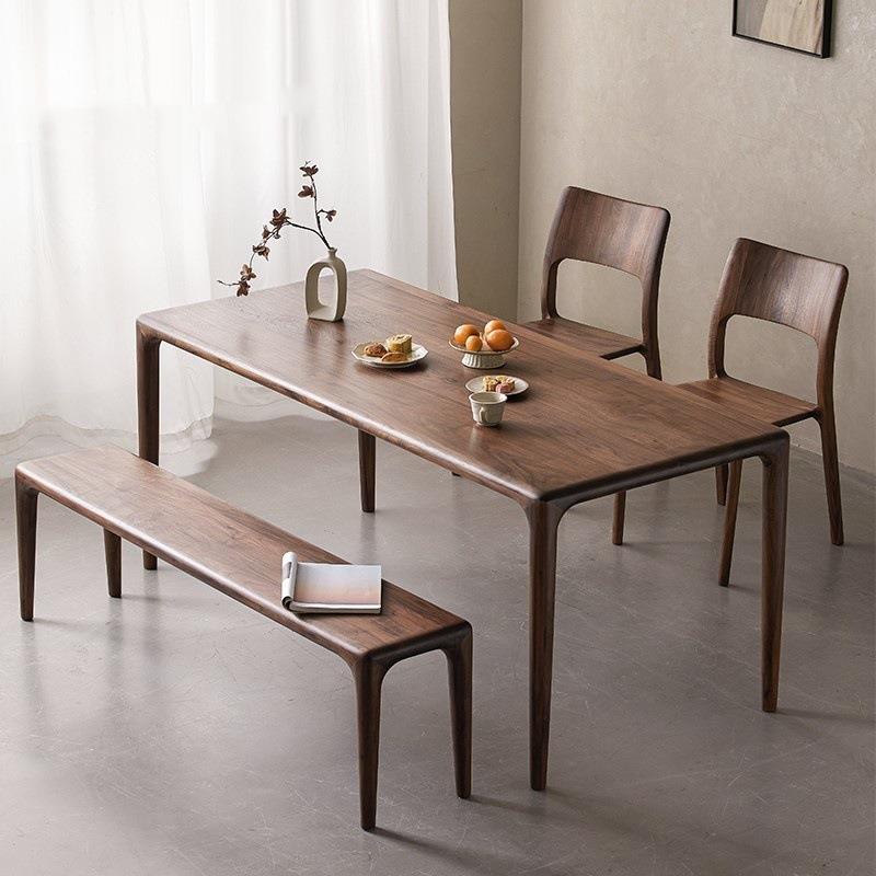 北美黑胡桃实木榫卯餐桌椅家用茶桌客厅大长书桌大板桌子