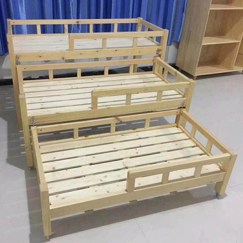 幼儿园木质床实木午睡推拉床儿童午托班午休抽屉式移动高低上下床