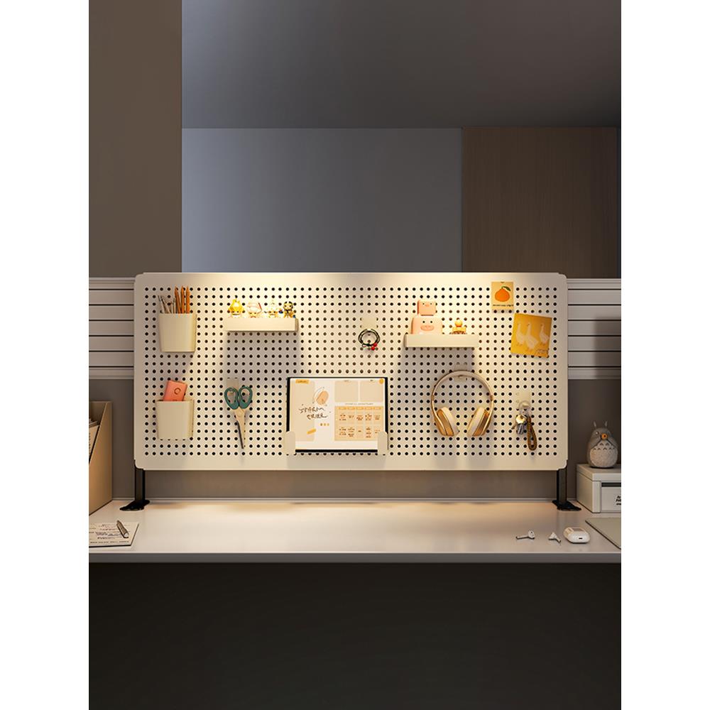 桌面立式洞洞板置物架学生宿舍书桌收纳架免打孔铁艺墙面展示架