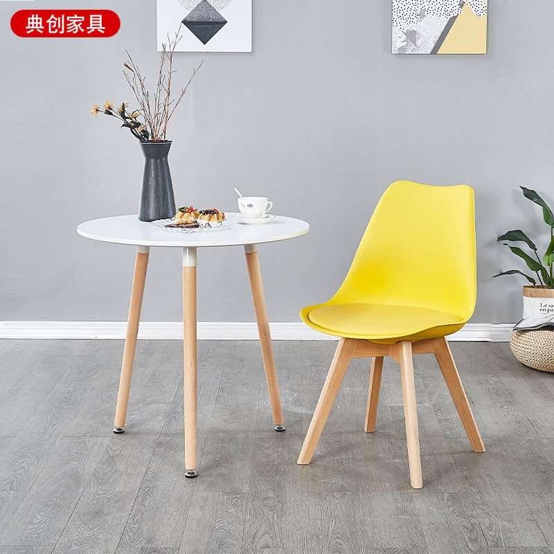 办公桌伊姆斯桌办公室长条桌咖啡厅圆桌家用餐厅简约榉木腿餐桌