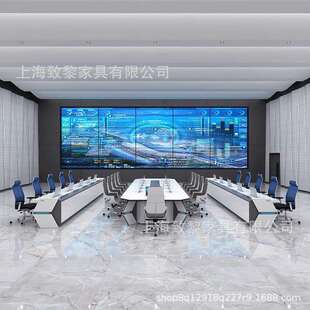 烤漆无纸化会议桌现代简约长桌多人会议中控电脑桌商务烤漆控制台