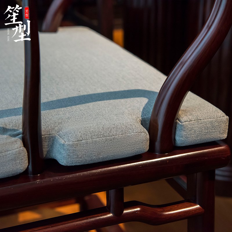 中式提花椅垫红木家具坐垫圈椅茶椅主人椅垫子沙发垫带卡口可定制