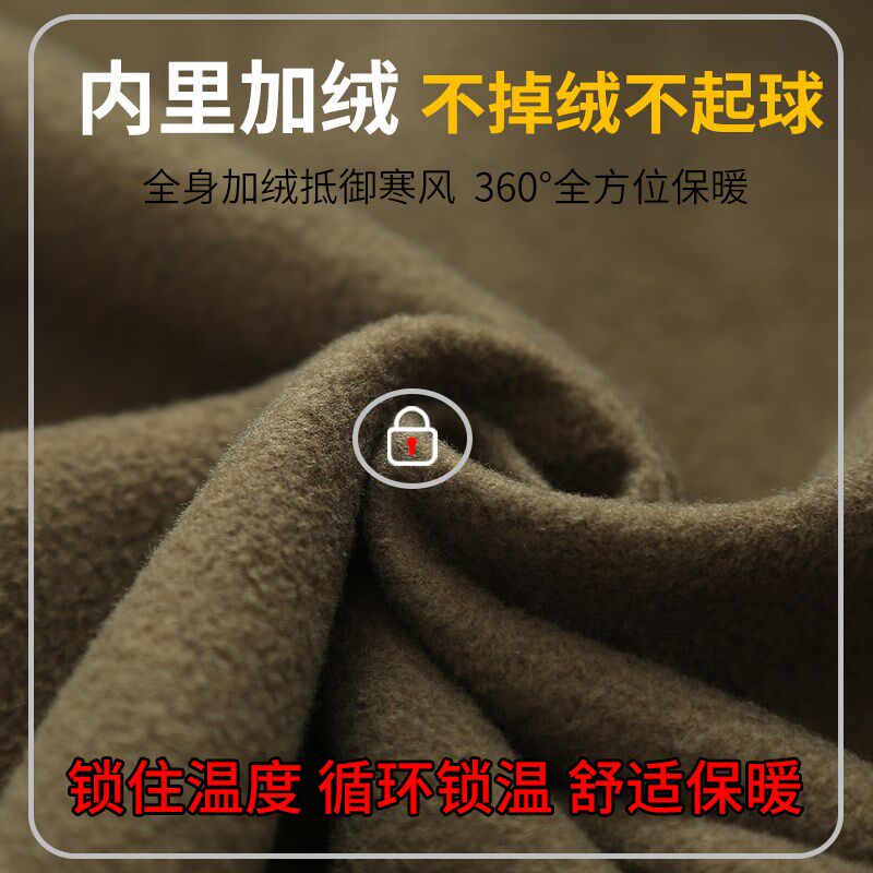 秋冬季加绒保暖工作服男套装耐磨耐穿建筑汽修工地干活加厚劳保服