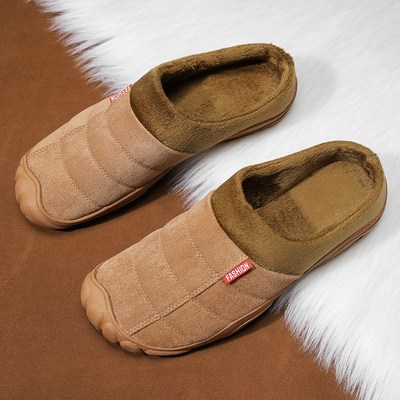 特大码棉拖鞋男款冬季2024新款室内家居包跟厚底防滑保暖毛绒棉鞋
