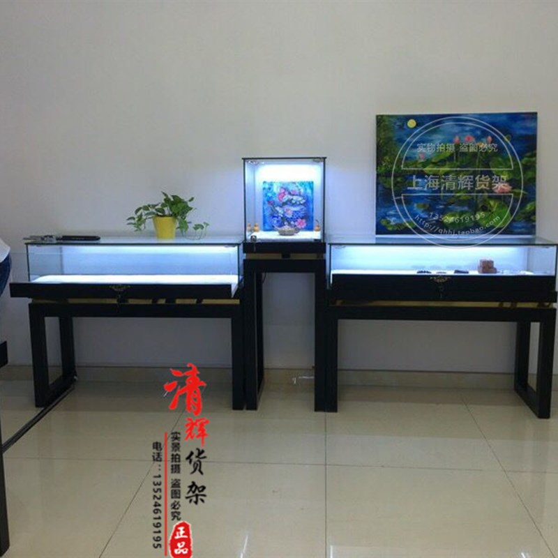 珠宝柜 玉器展示柜 木质烤漆玻璃柜台 饰品柜展示台定制