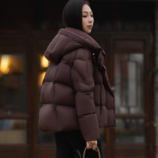 2025冬季爆款鹅绒服巨好看龟背羽绒服女小个子短款泡芙高充绒95绒