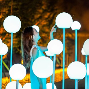 节日室内外圆球落地灯酒s店庭院发光灯柱4S店车展会活动装饰球形