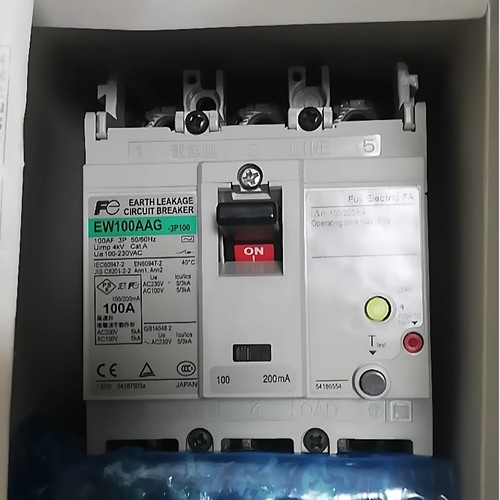 富士漏电断路器EW100AAG 3P 100A 漏电开关断路器 可调100-200Ma