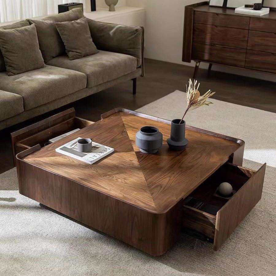 意式极简北美黑胡桃实木茶几方形收纳北欧家具现代简约小户型茶几,鲜花速递/花卉仿真/绿植园艺,割草机/草坪机,淘宝优惠券,粉丝福利购,淘宝优惠卷