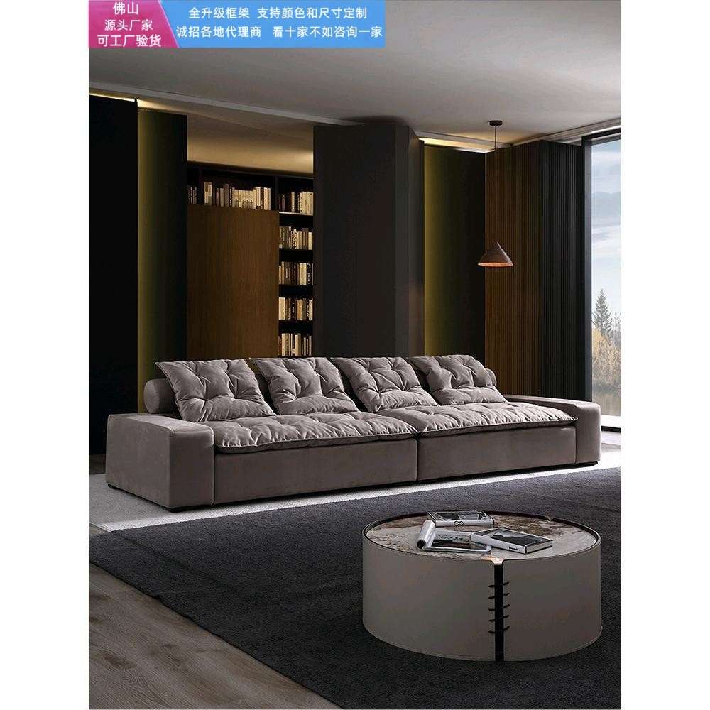 baxter奶油风迈阿密直排沙发意大利现代大户型客厅极简豆腐块组合