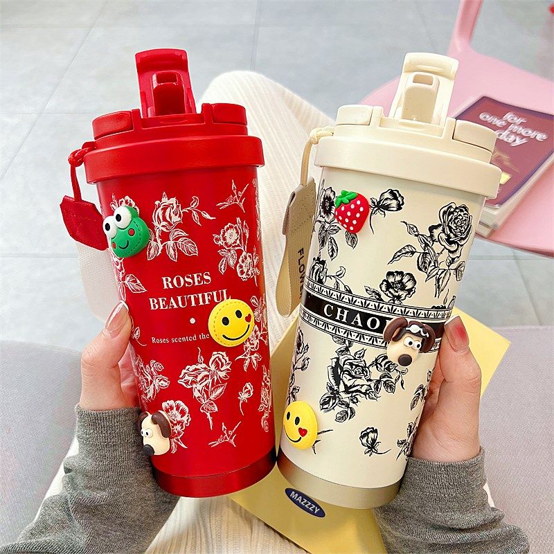 女生带茶隔双饮316保温杯高颜值吸管咖啡杯男士泡茶便携车载水杯,餐饮具,保冷/保温杯,淘宝优惠券,粉丝福利购,淘宝优惠卷