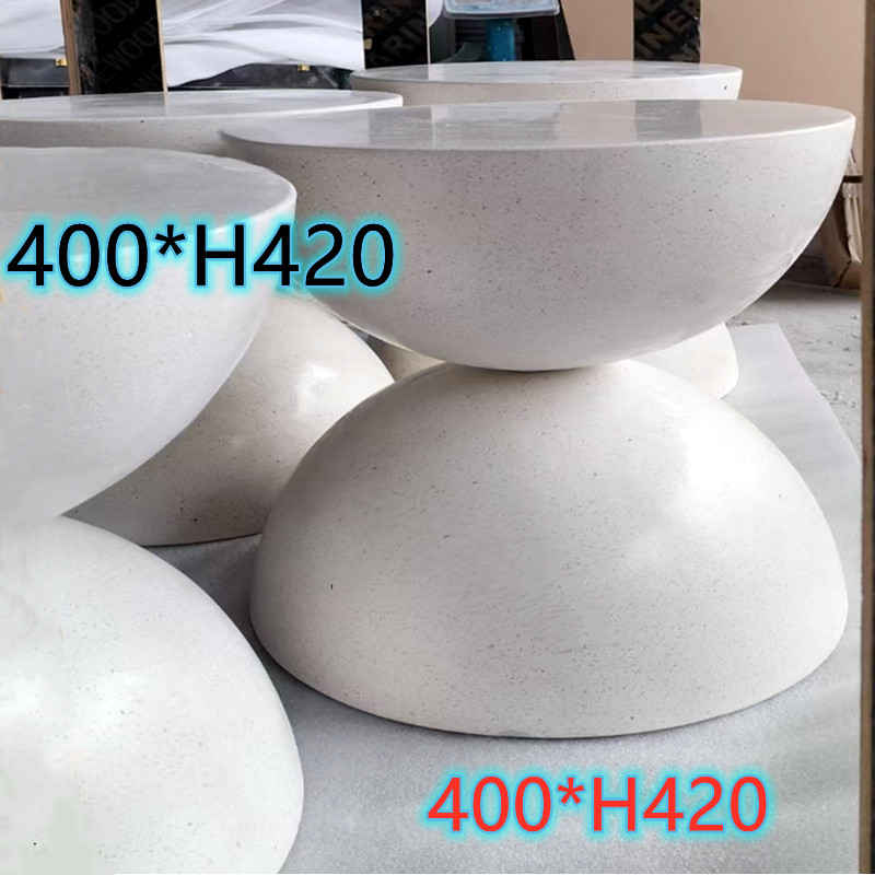 水磨石圆柱茶几展示台人造大理石各彩色桌面台面大板材料手工定制