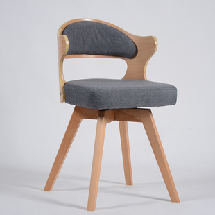 实木家用旋转电脑椅学生书桌椅简约小型I小巧写字椅靠背餐椅座椅