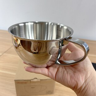 18/10不锈钢大肚杯早餐燕麦牛奶杯吃饭碗打蛋碗量杯带手柄多用碗
