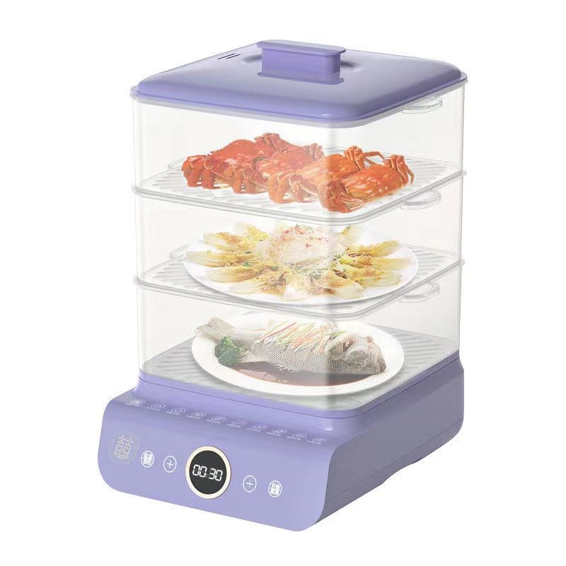 电蒸锅家用多功能大容量三层电蒸箱小型早餐机多层智能蒸菜锅神器