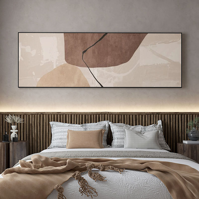 卧室床头装d饰画现代简约抽象挂画侘寂风大气客厅坐沙发背景墙壁