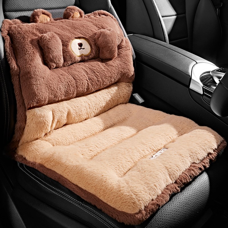 汽车坐垫冬季毛绒加热座垫网红女士车载车座椅垫女神增高保暖车垫