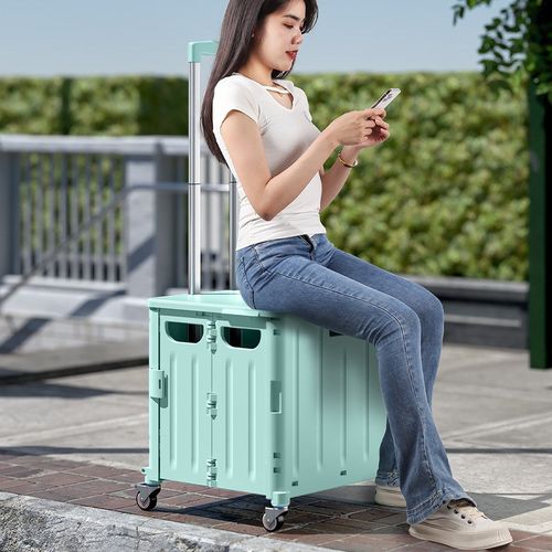 露营小推车摆摊收纳折叠行李箱家用购物小拉车储物整理拉杆买菜车