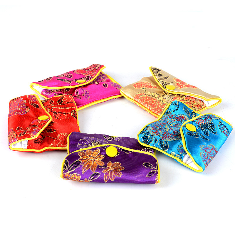 摁扣拉链包绸缎锦缎刺绣花荷包饰品包珠宝袋零R钱包礼品袋锦囊