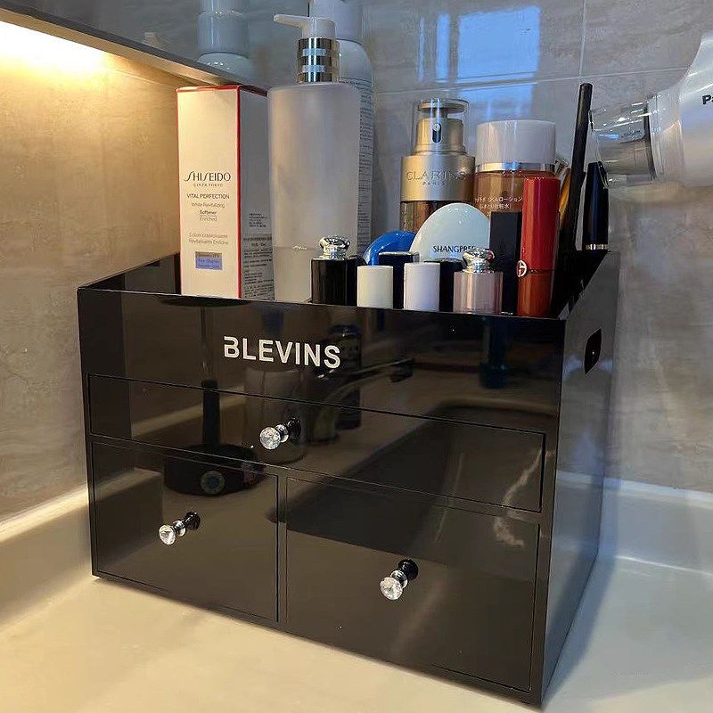 亚克力大容量洗漱台化妆品收纳盒高档精致卫生间浴U室护肤品置物