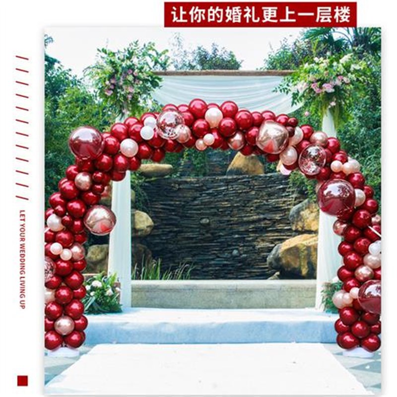 结婚气球拱门支架室外装饰婚礼场景布置酒店门口路引婚礼室外装饰