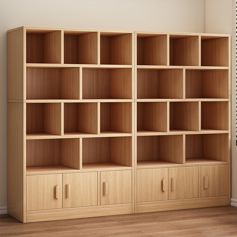 实木芯书架落地置物架多层客厅靠墙一体柜子储物柜家用展示柜书柜