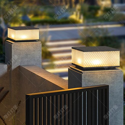 不锈钢太阳能柱头灯户外防水庭院灯E中式别墅大门柱子灯围墙门柱