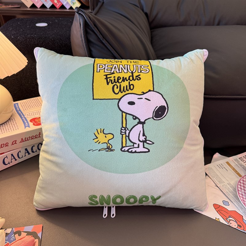 日系卡通抱枕被子两用办公室午睡空调毯靠垫车载枕T头被二合一折