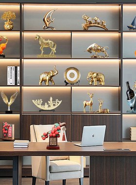 高档轻奢摆件现代高端大气上档次老板领导办公Q室酒柜装饰品工艺