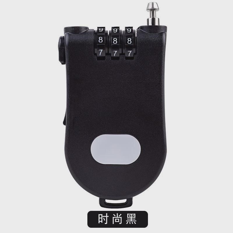 奶牛迷你挂伸缩钢丝绳密码锁旅行安全锁健身N自行车锁加长钢缆新