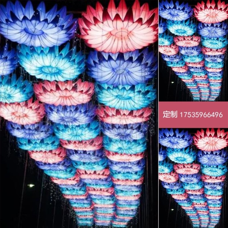 龙春节花灯天幕灯具画 p画亮化灯光节造型风景区户外灯光秀大型节