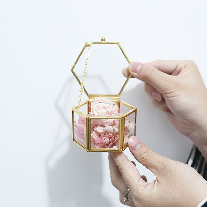六边形透明玻璃手饰盒