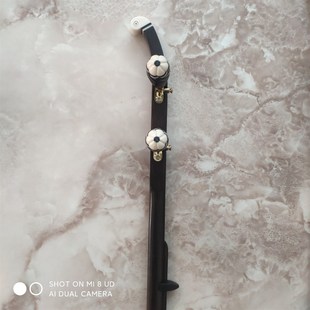 黑檀板胡杆 黑檀秦腔板胡杆子 卷头 平头板胡杆 扁杆带滑倒腰码