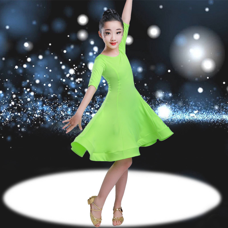2021新款儿童拉丁舞服女儿童练功服G夏季表演服装新款少儿拉丁舞