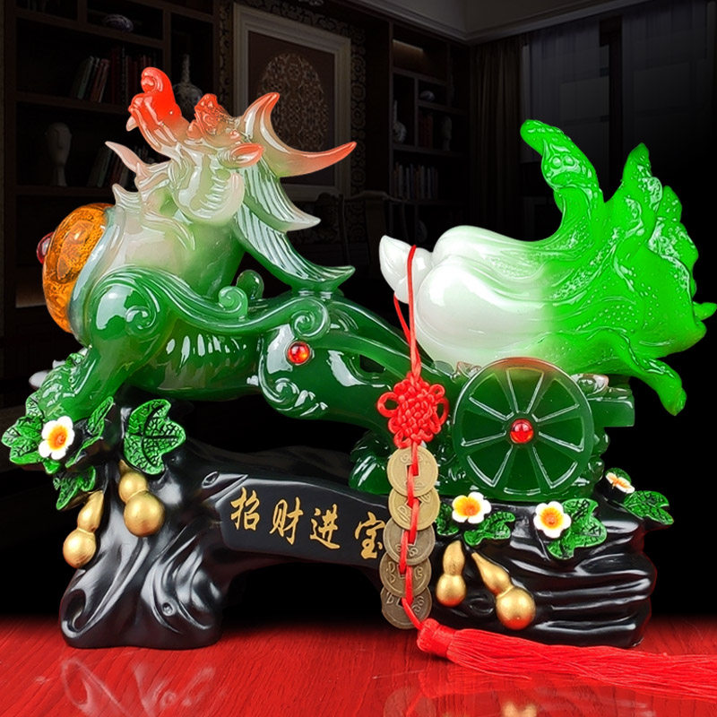 招财进宝玉白菜貔貅摆件家t居客厅酒柜装饰品新店铺收银柜台开业